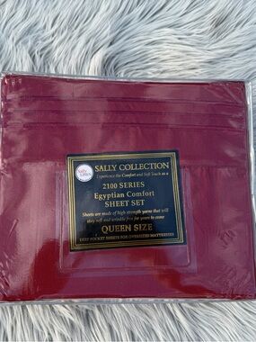 New 4PCS bed sheet set Queen size deep pocket Egyptian Comfort Maroon Color